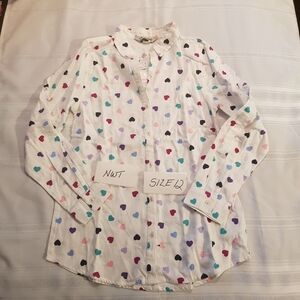 Lands' End girls size 12 flannel button down, New